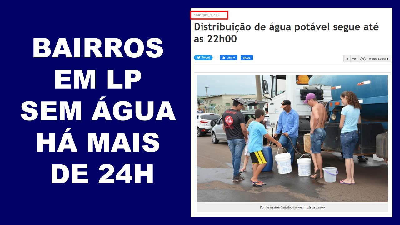 FAMÍLIAS EM LENÇÓIS ESTÃO SEM ÁGUA PARA AS NECESSIDADES BÁSICAS