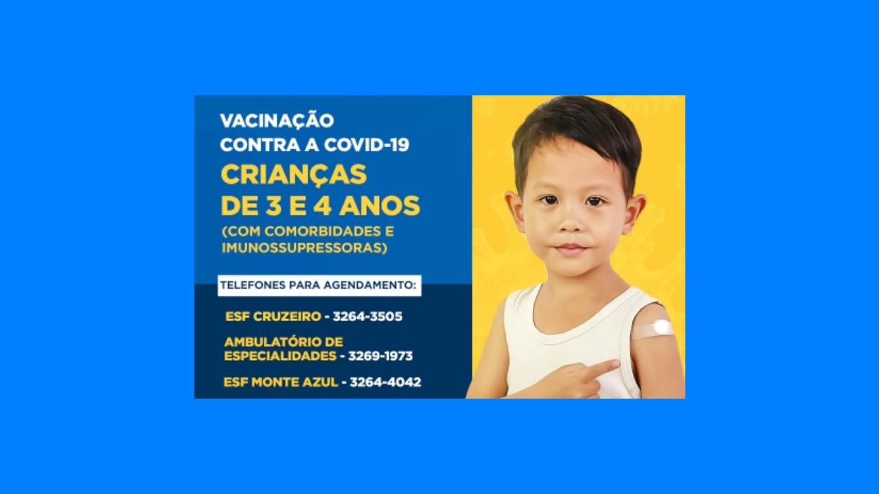 Começou a vacinação contra Covid-19 para crianças de 3 a 4 anos com comorbidades