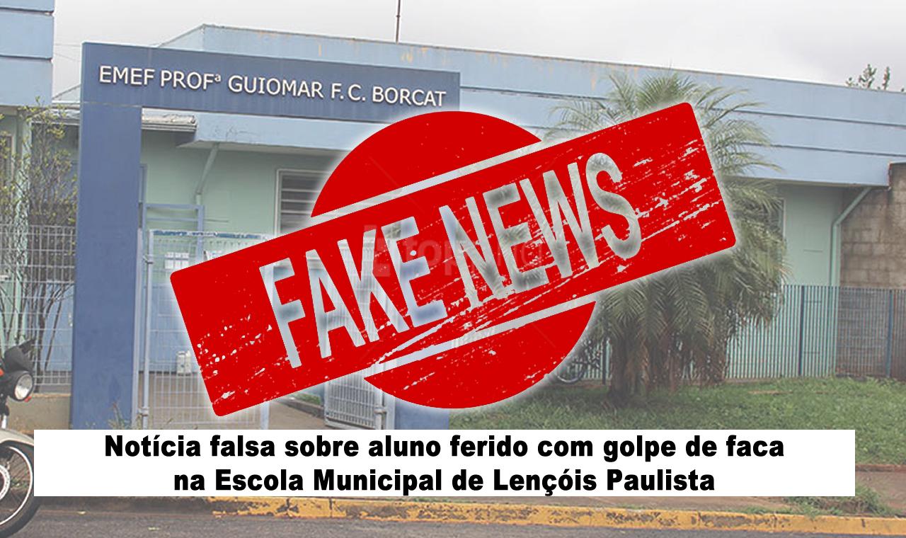 Alerta: Notícia falsa sobre aluno ferido em escola de Lençóis Paulista circula nas redes sociais