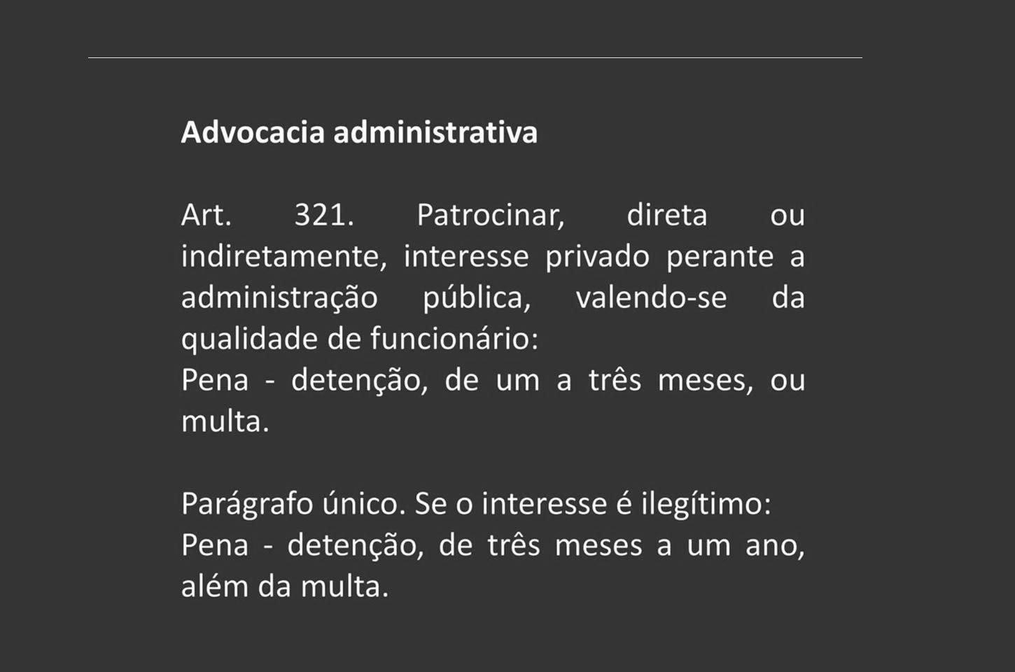 Crime de Advocacia Administrativa