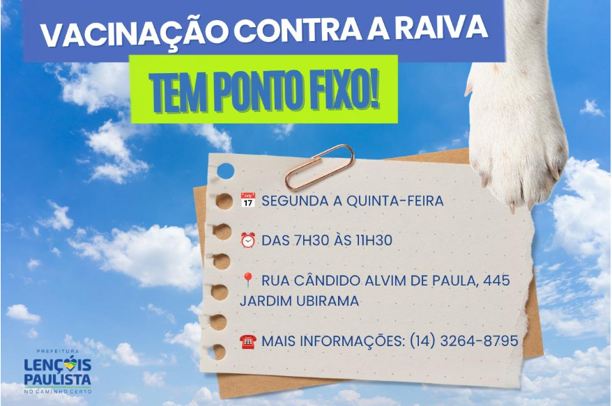 Proteção Animal mantém vacinação contra a raiva para cães e gatos em Lençóis