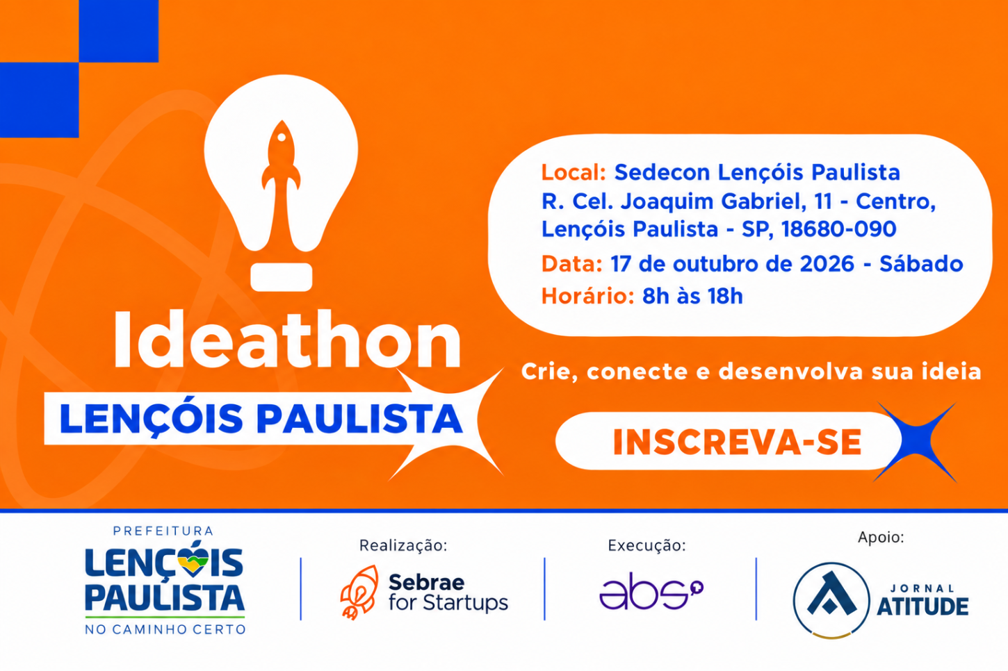 Lençóis Paulista recebe evento gratuito de inovação neste sábado (17)