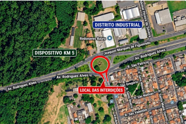 Obras provocam interdições no prolongamento da Rodrigues Alves em Bauru; veja os trechos afetados