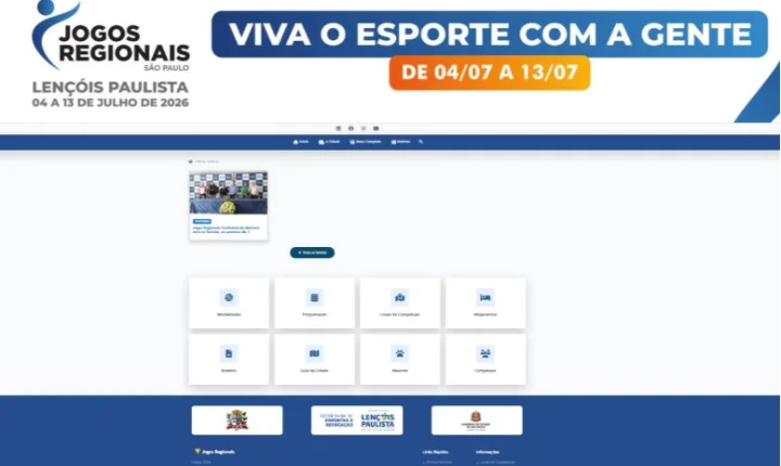 Jogos Regionais ganham site oficial com programação e novidades