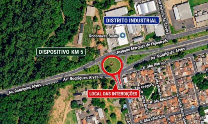 Obras provocam interdições no prolongamento da Rodrigues Alves em Bauru; veja os trechos afetados