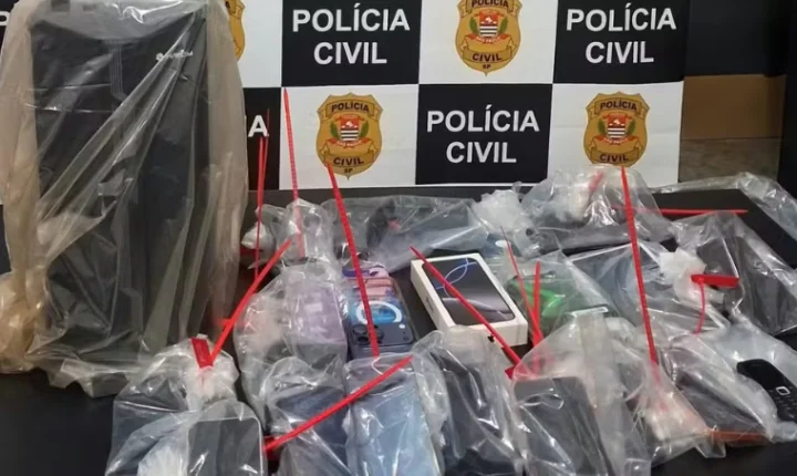 Polícia de Botucatu descobre central de golpes em São Paulo e apreende 15 celulares