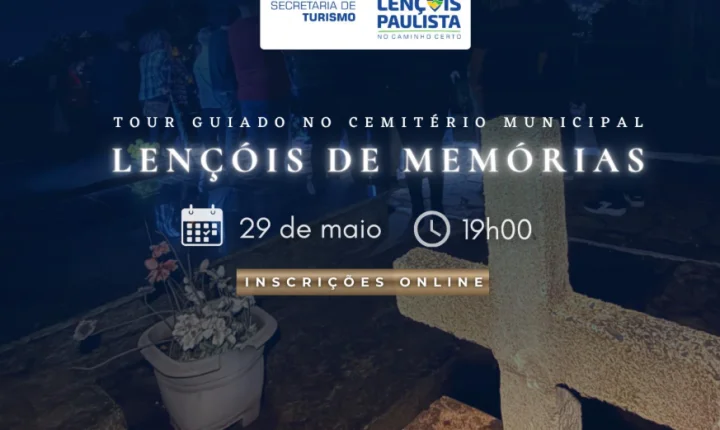 Tour noturno no cemitério promete revelar histórias esquecidas de Lençóis Paulista